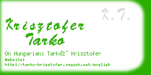 krisztofer tarko business card